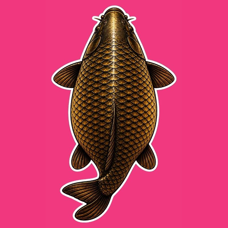 Vue du sommet de la carpe dorée – Conception de pêche propre
