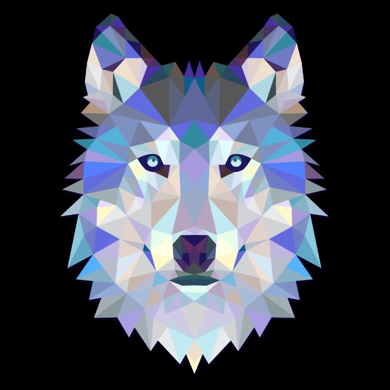 Wolf Hund Polygon 3D Tier Geschenkidee Geometrie