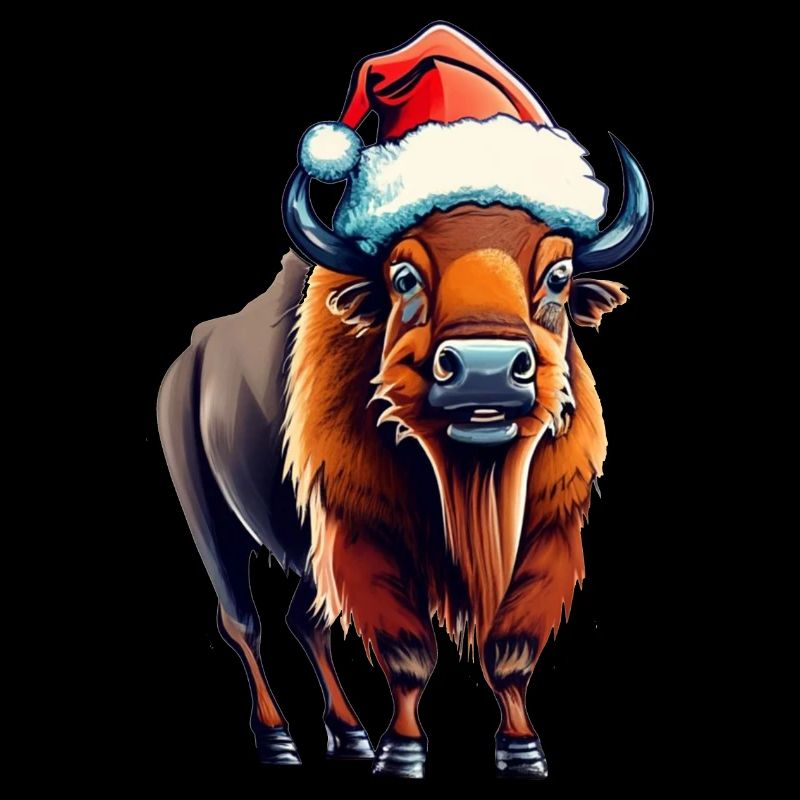 Bison Christmas Santa