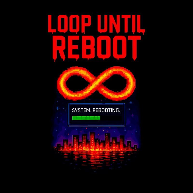 Loop Until Reboot – Pixel Shirt