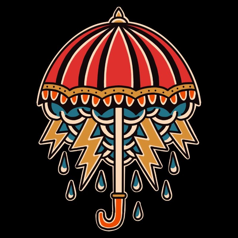 Old school tattoo design regenschirm