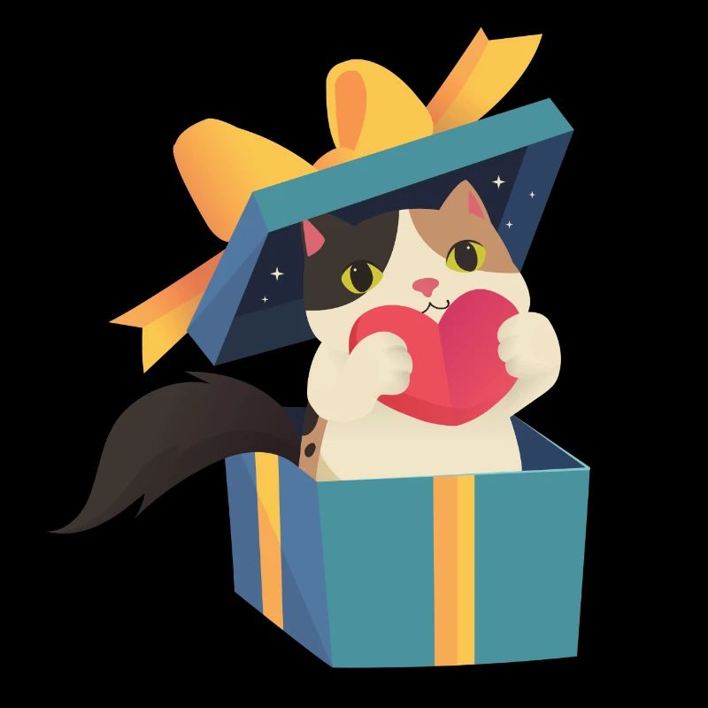 cat in a gift