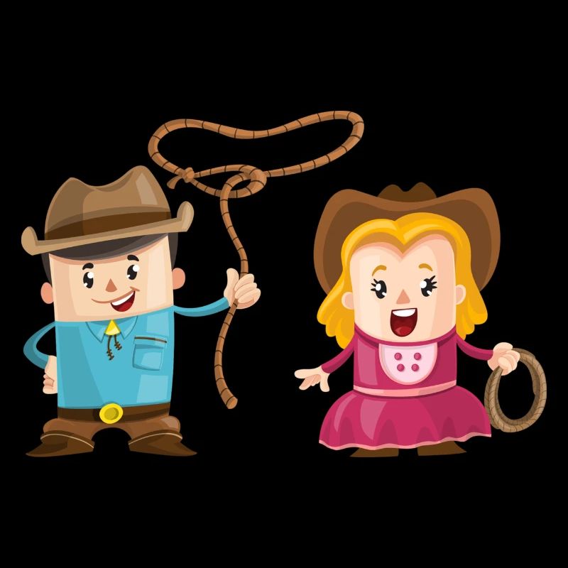 Cowboy mit Mädchen