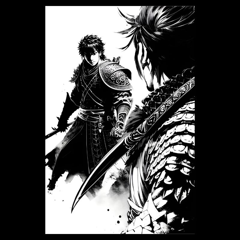 Samurai Schwarz und Weiß Design