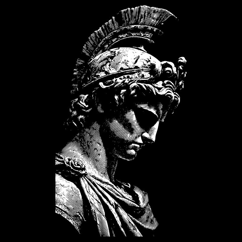 Antique Hero Statue Contrast Print