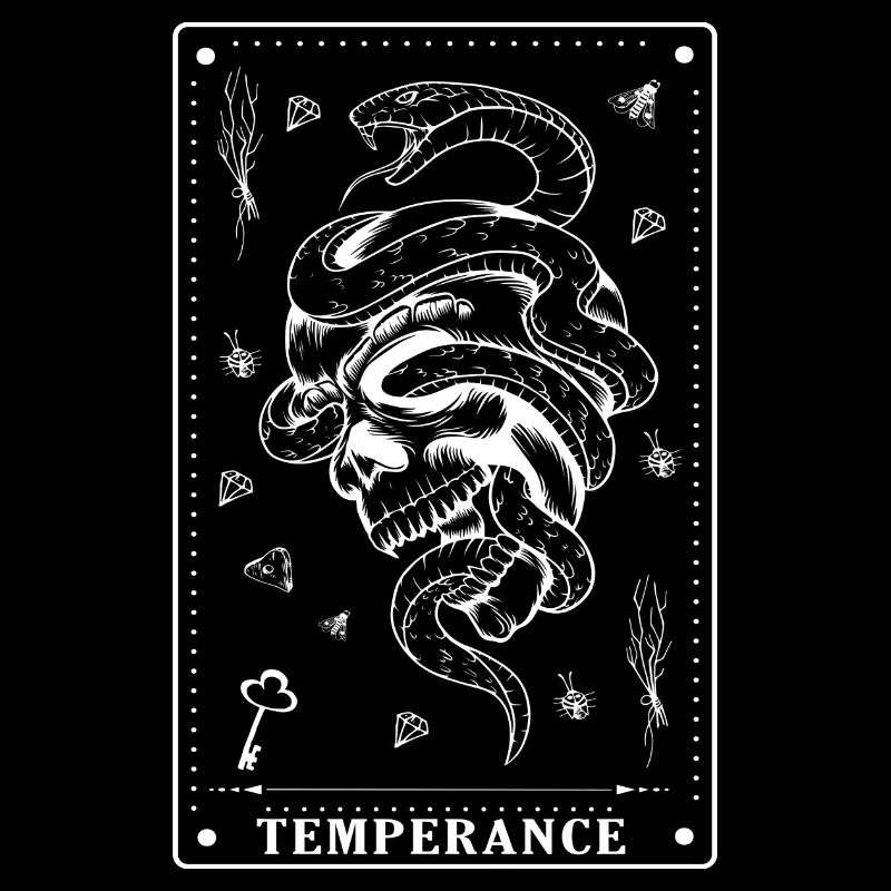 Gothique - Conception de cartes de tarot de tempérance - Serpent