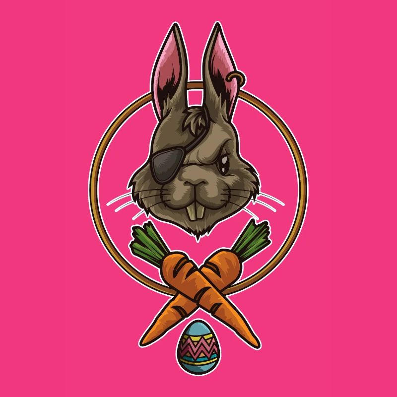 Pirate de lapin de Pâques | Cache-œil Joyeuses Pâques