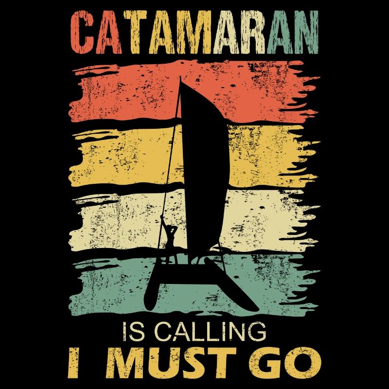 Catamaran appelle à Sort Drôle Rétro Style