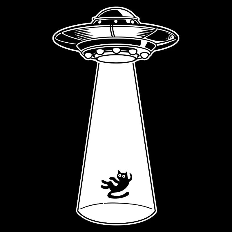 Alien UFO Beamt Katze hoch