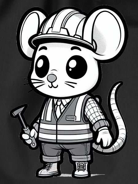 Cute Mouse Construction Worker