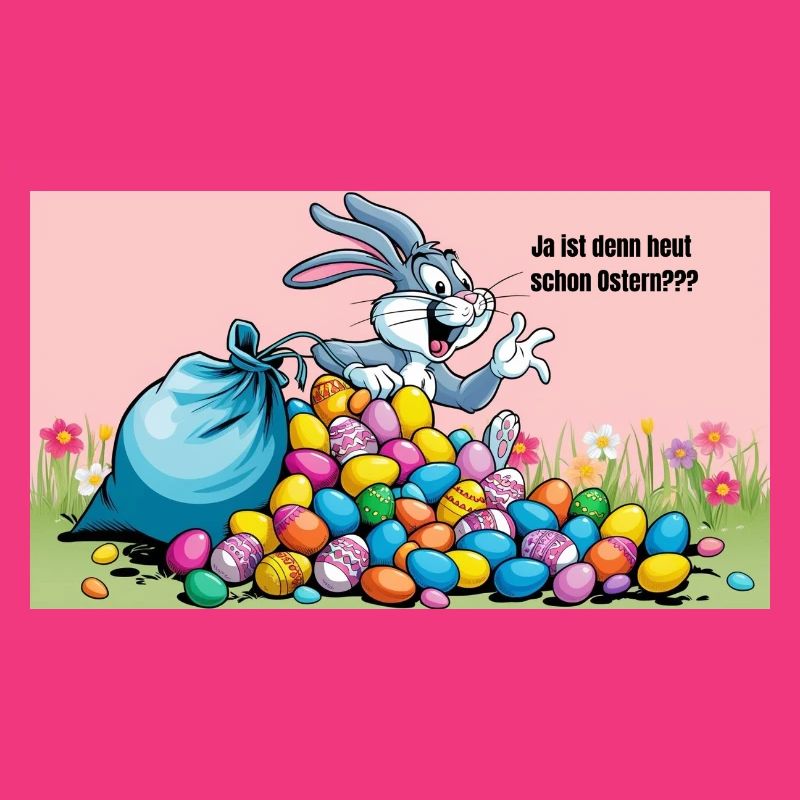 Yes, it's already Easter today - Easter bunny with eggs