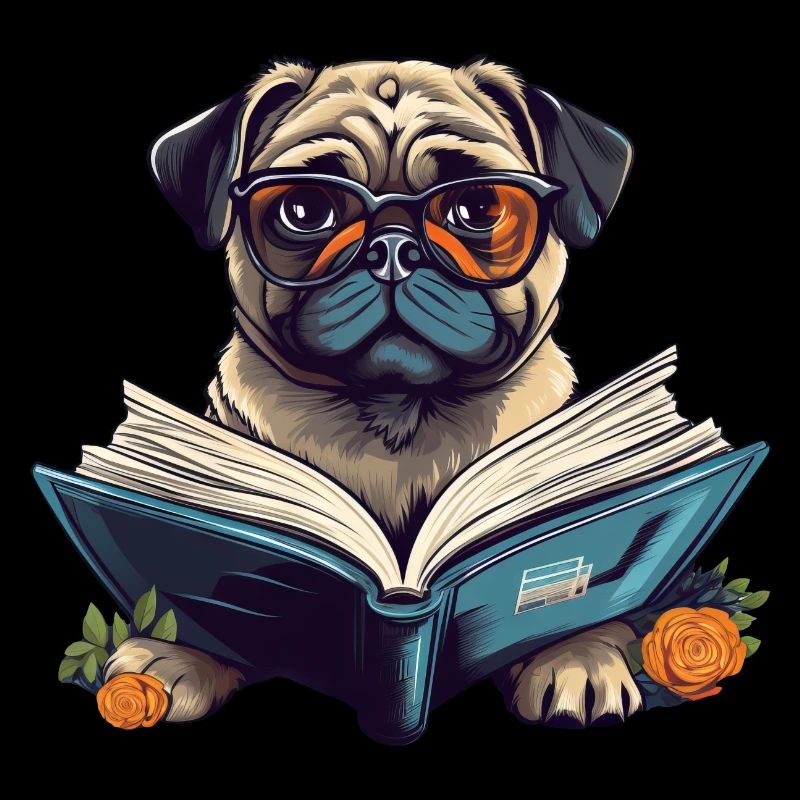 Mops der Lesekünstler: Cool mit Buch und