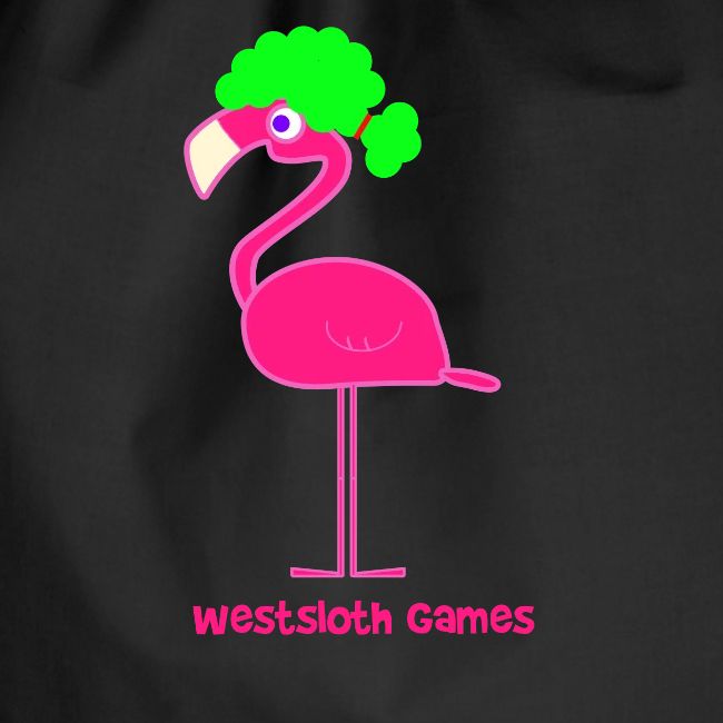 Green Afro Haired Flamingo