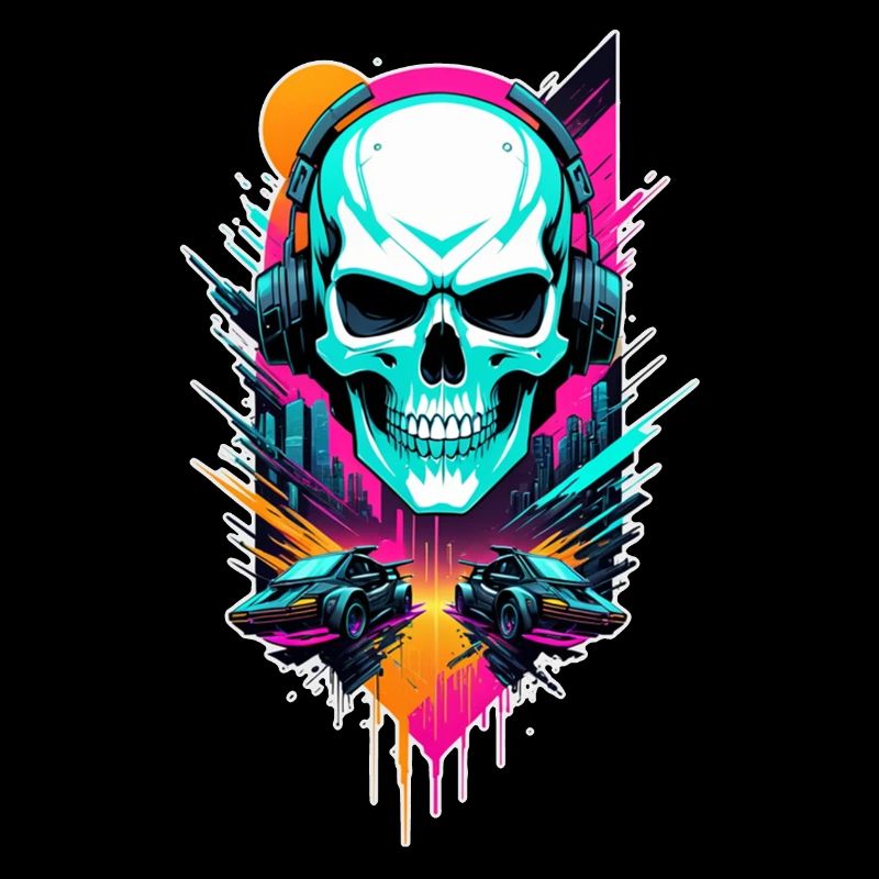 Totenkopf Steampunk Neon