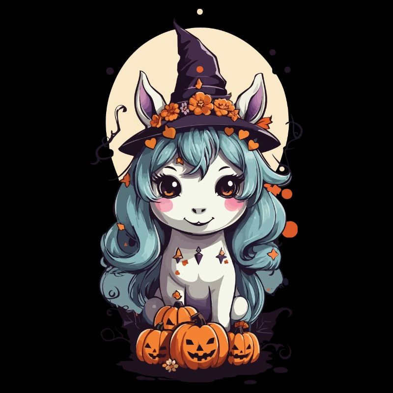Magical witch pony cute Halloween design