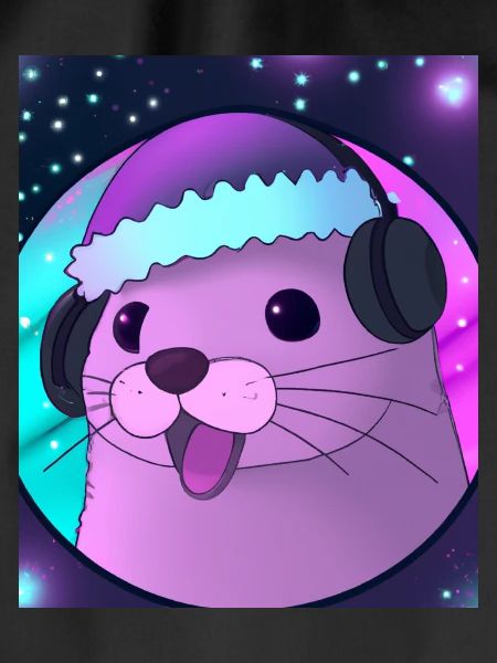 Otter with Christmas hat