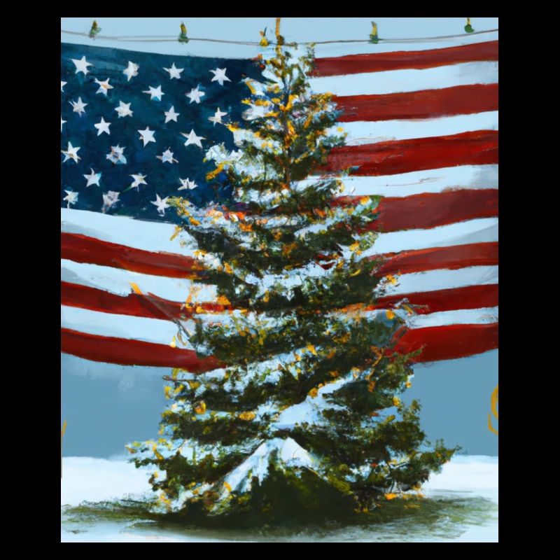 American Christmas Christmas Tree with US