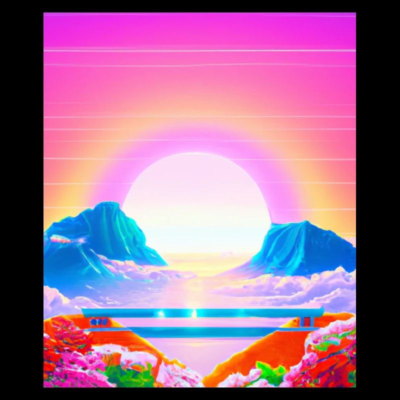 Synthwave Sun Hawaii Vaporwave Esthétique