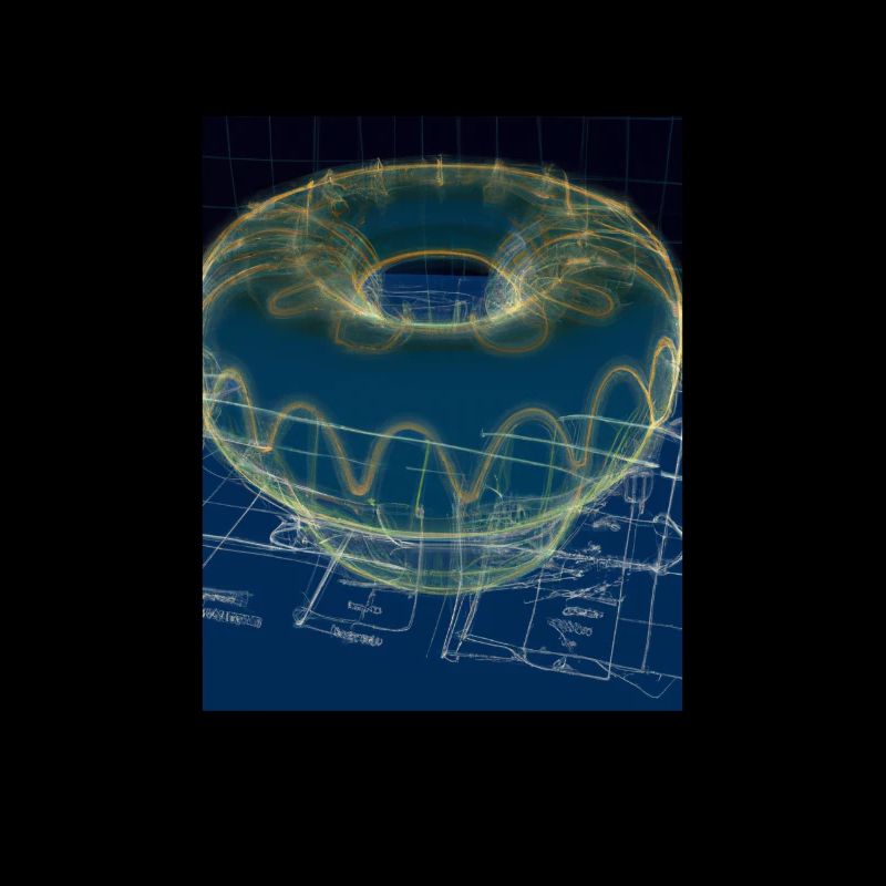 Donut Blueprint Pastry Chef Cake Baking