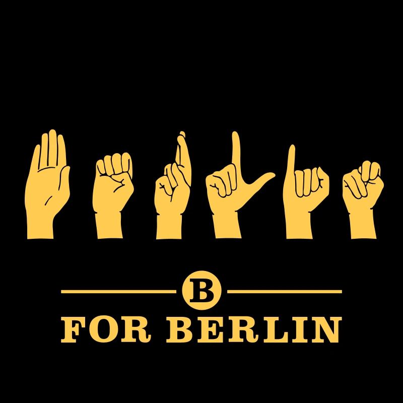 B for Berlin - Gebärde - Farbkombi frei wählbar!