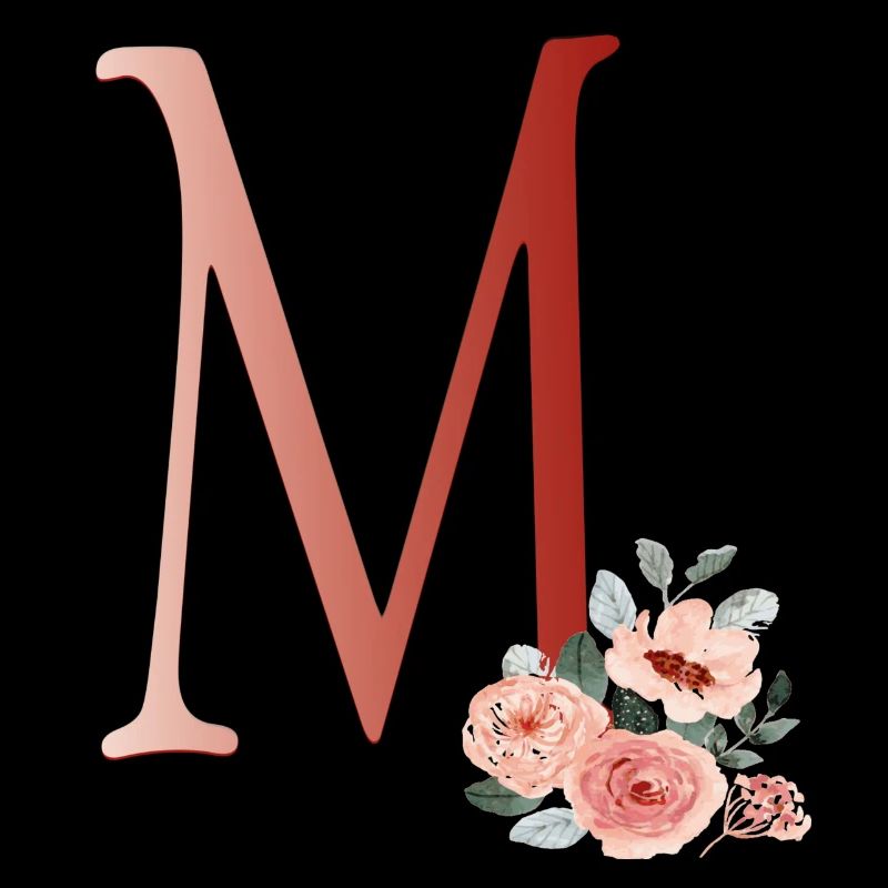Buchstabe M mit Blumen