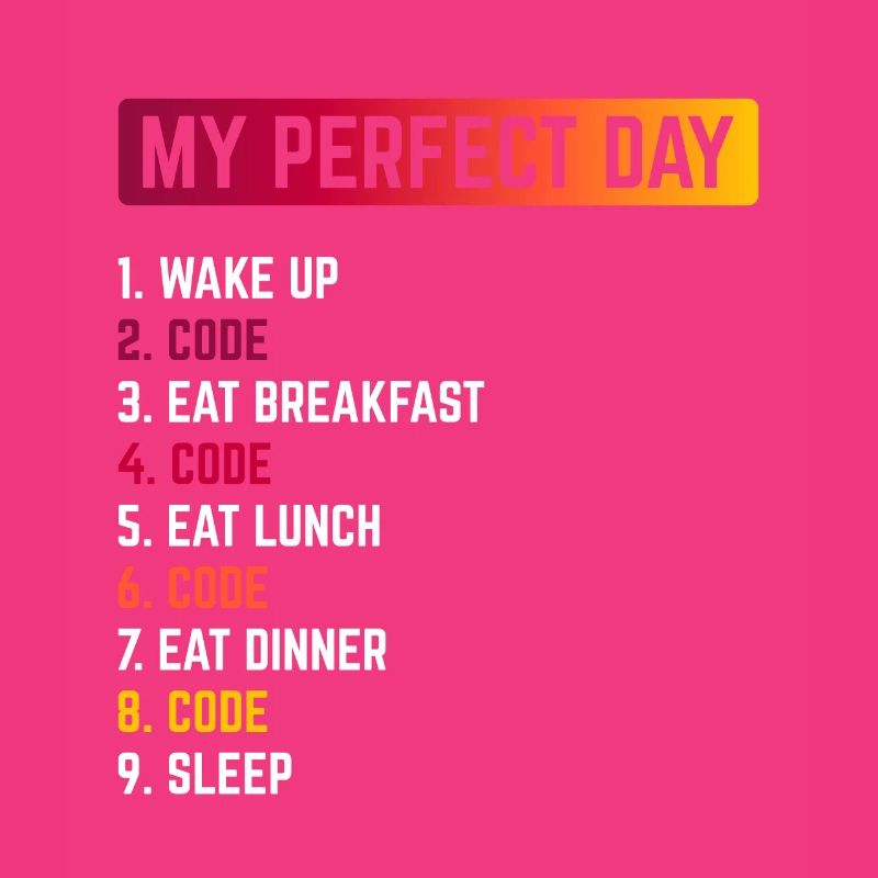 My Perfect Day Wake Up Code Software Developer Pro