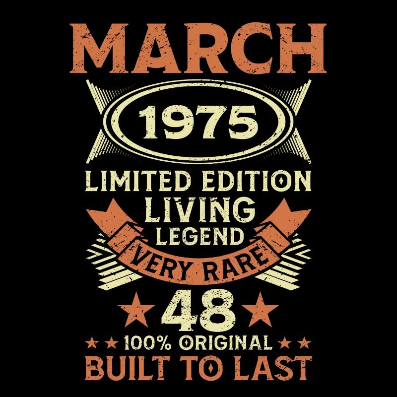 48e anniversaire Mars Né en 1975 Idée cadeau