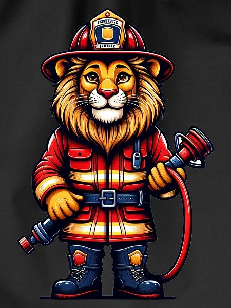 Cute Lion Firefighter