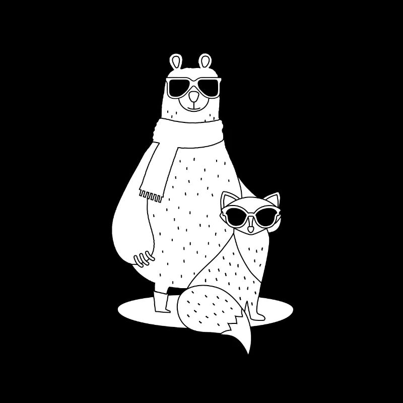 ours et renard cool avec des lunettes de soleil