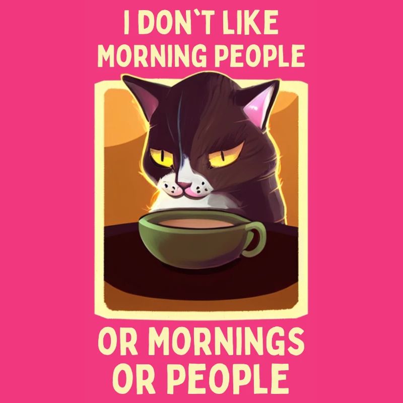 Kaffee Katze lustiger Spruch Müde Katze Kaffee