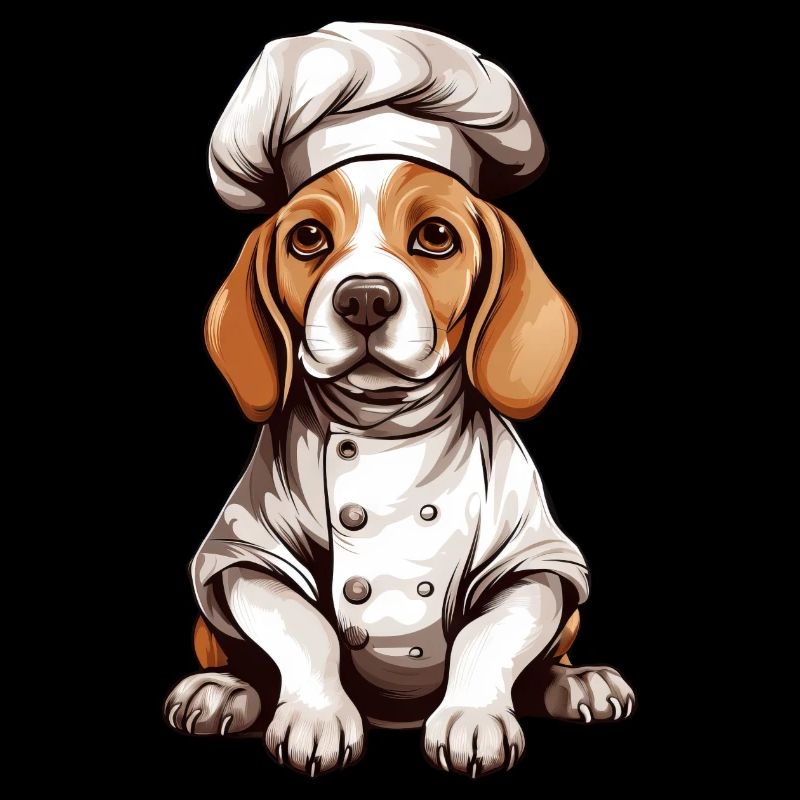 Beagle Dog with Chef's Hat - Cute Design