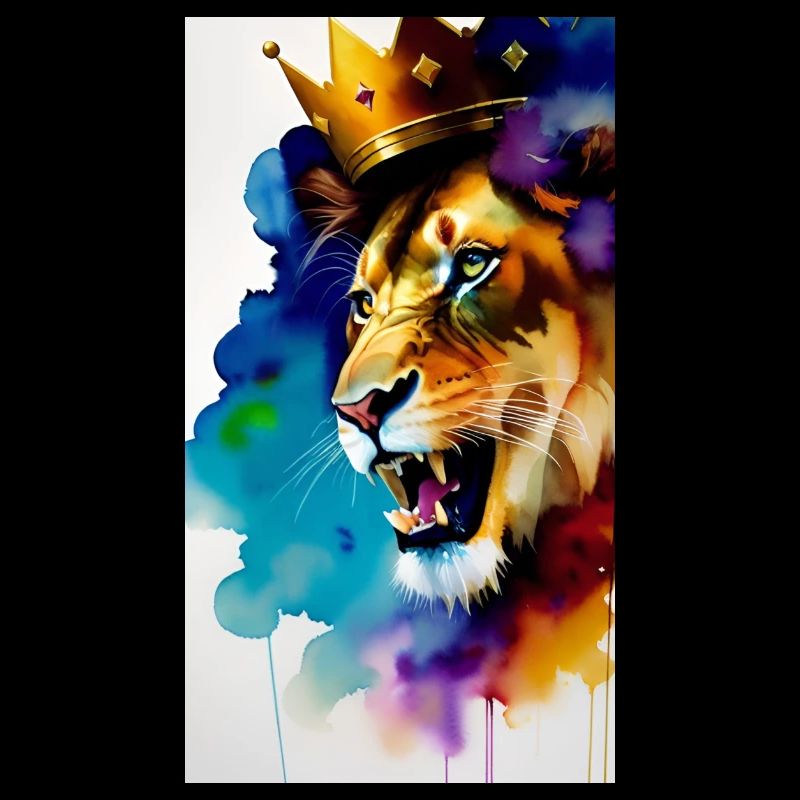 Crowned Lion Watercolour