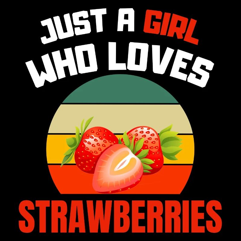 Nur ein Mädchen das Erdbeeren liebt Retro Erdbeere