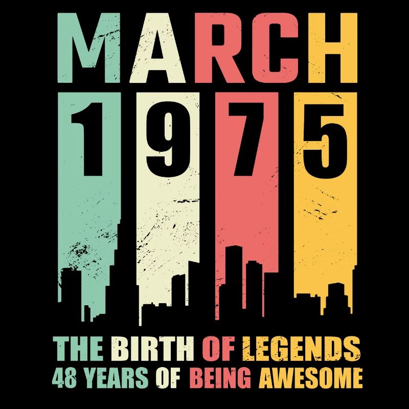 48th birthday March Born 1975 Gift idea