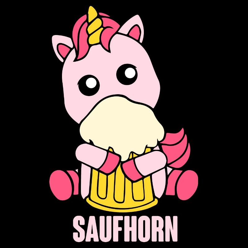 Saufhorn Einhorn Unicorn Biertrinker Saufen Bier