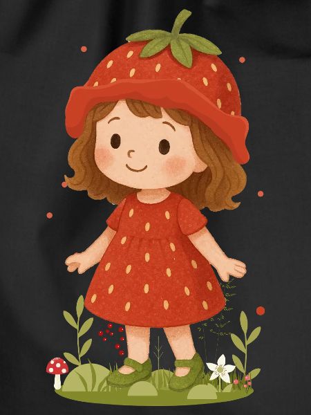Süßes Erdbeer-Mädchen Illustration