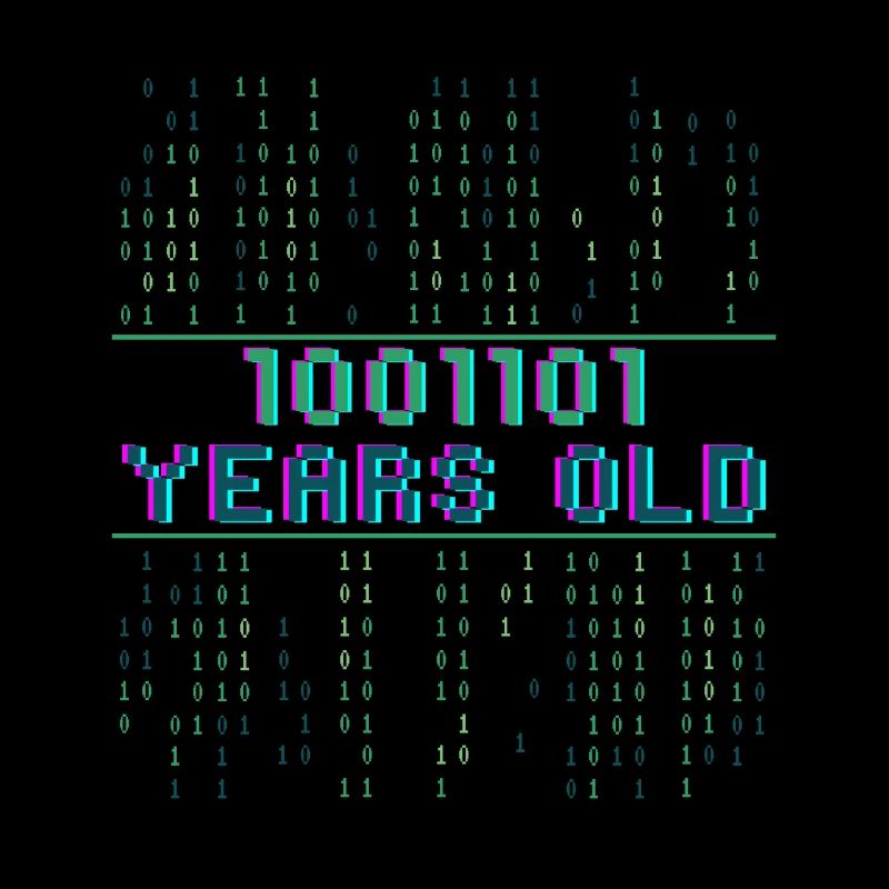 77. Geburtstag 77 Jahre alt Binärcode Coder