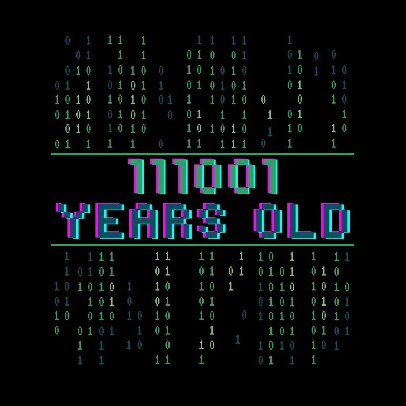 57. Geburtstag 57 Jahre alt Binärcode Informatik