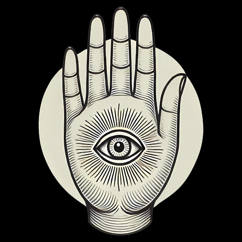 oeil dans la main illustration mystique