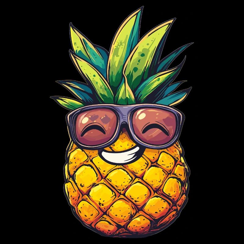 Cool pineapple with sunglasses