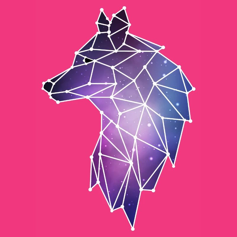 Geometric Wolf | Low Poly Galaxy Wolf Pack