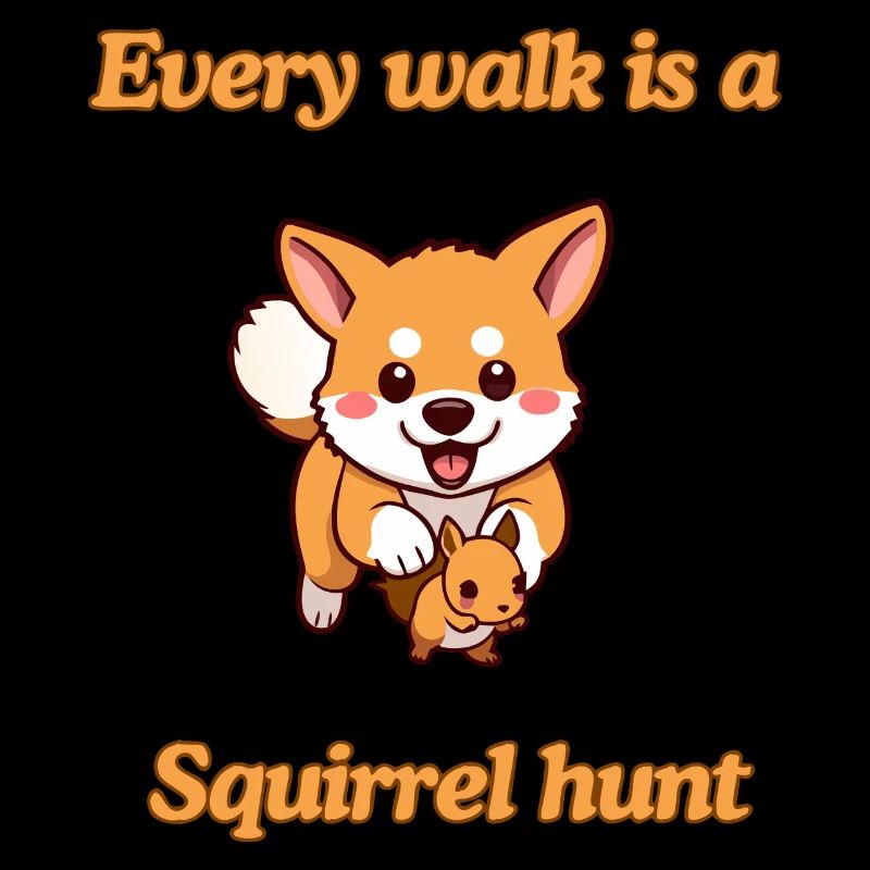 Jeder Spaziergang ist eine Eichhörnchenjagd Hund und Eichhörnchen