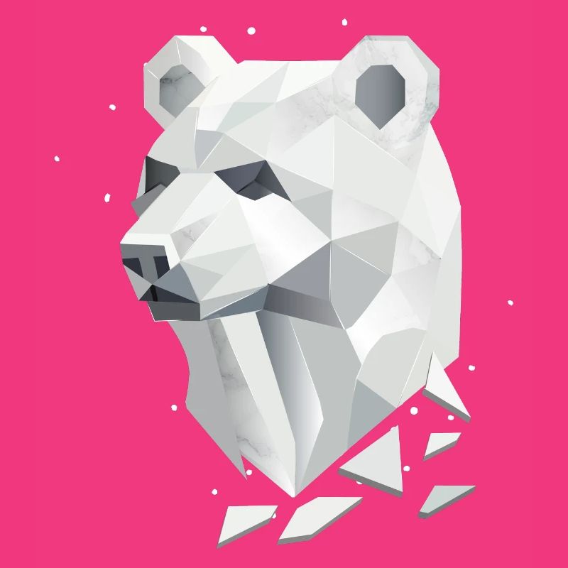 Geometric Bear Head – Strength and Tranquility