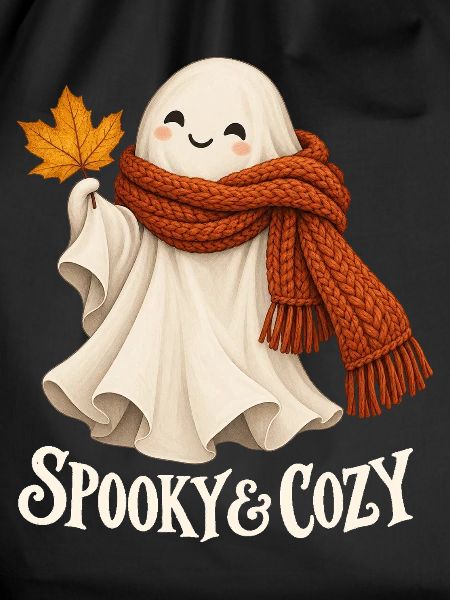 Spooky & Cozy - Herbstgeist mit rotem Schal