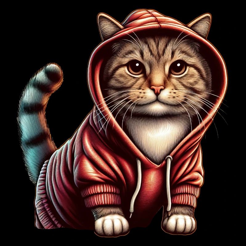 Niedliches Kätzchen mit Kapuzenpullover