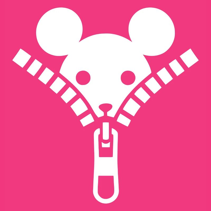 Petite souris cachée dans une fermeture éclair