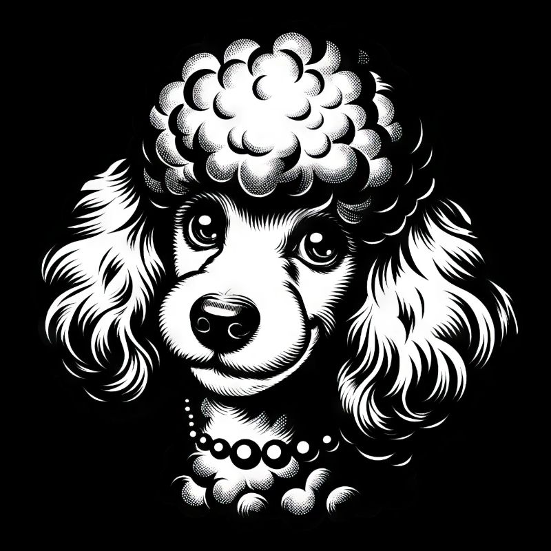 Dessin au crayon de caniche mignon