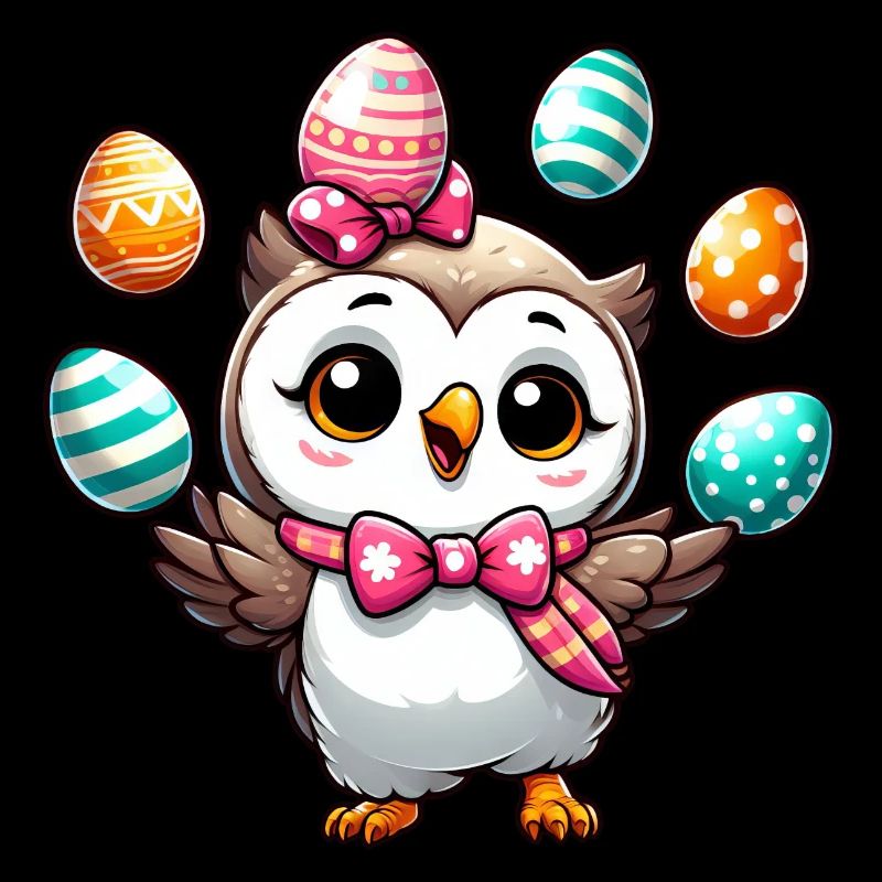 Easter Egg Owl Juggling