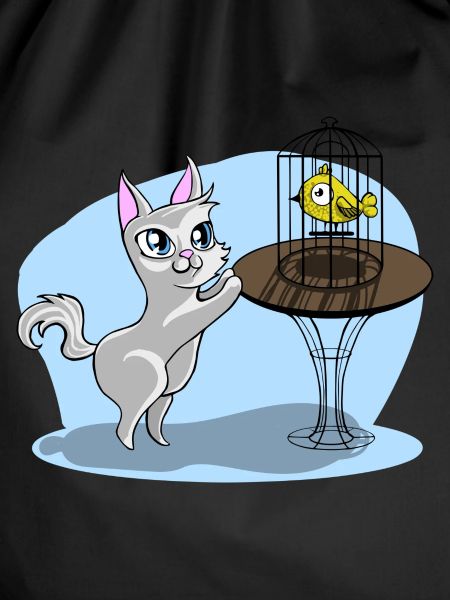 Cat with bird