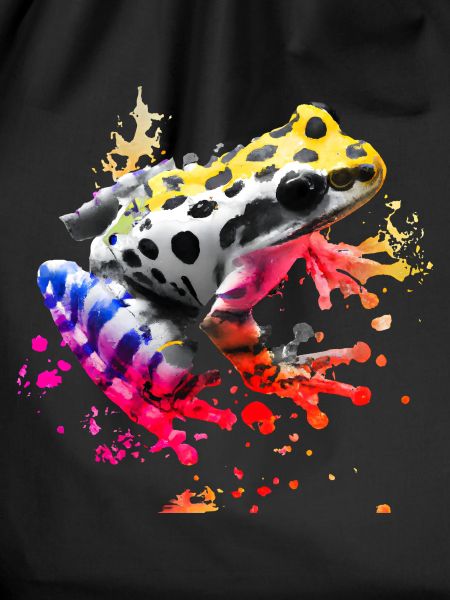 Bunter Frosch mit Farbspritzern